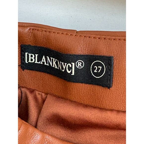 BlankNYC NEW Faux Leather Brown Mini Skirt Size 27 Asymmetrical Sexy Classic - Picture 7 of 11